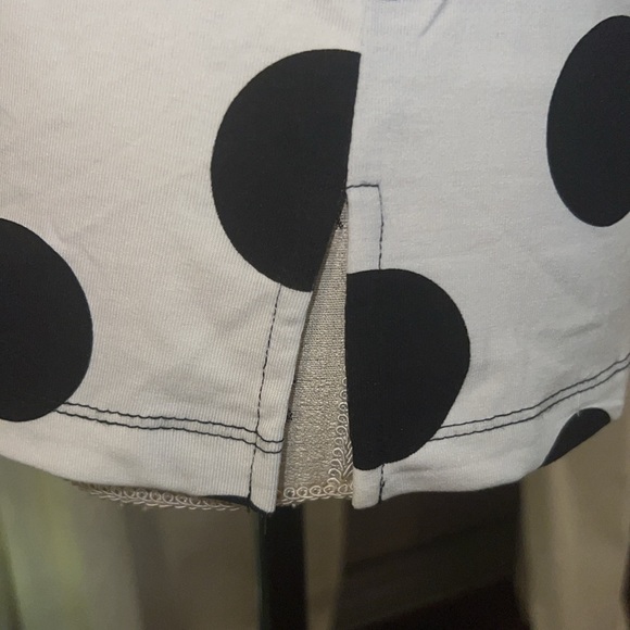Elena Wang black & white striped polka dot shortsleeve shirt women’s top Small - Picture 5 of 7